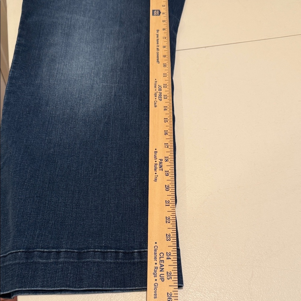 Cropped Wide Leg Waist Defining Dark Blue 1970s Fun Sailor Patch Pocket Jean 14 - Picture 8 of 13